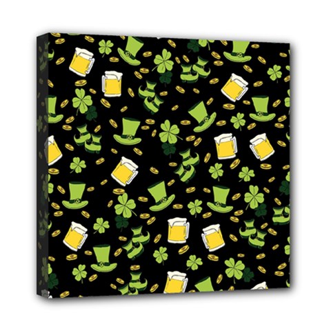 St Patricks Day Pattern Mini Canvas 8  X 8  (stretched) by Valentinaart