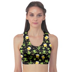 St Patricks Day Pattern Sports Bra by Valentinaart