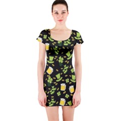 St Patricks Day Pattern Short Sleeve Bodycon Dress by Valentinaart