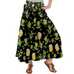 St Patricks Day Pattern Satin Palazzo Pants