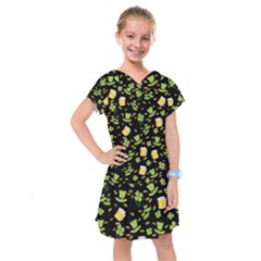 St Patricks Day Pattern Kids  Drop Waist Dress by Valentinaart