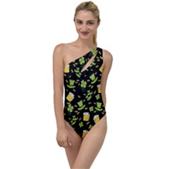 St Patricks Day Pattern To One Side Swimsuit by Valentinaart