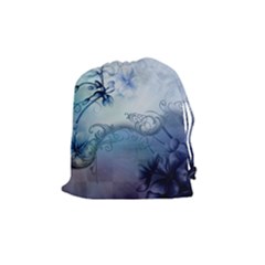 Wonderful Elegant Floral Design Drawstring Pouch (medium) by FantasyWorld7