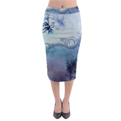 Wonderful Elegant Floral Design Midi Pencil Skirt