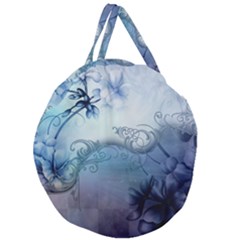 Wonderful Elegant Floral Design Giant Round Zipper Tote by FantasyWorld7