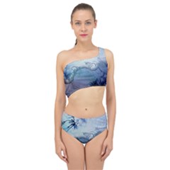 Wonderful Elegant Floral Design Spliced Up Two Piece Swimsuit