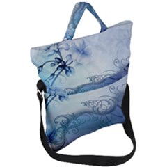 Wonderful Elegant Floral Design Fold Over Handle Tote Bag