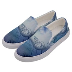 Wonderful Elegant Floral Design Men s Canvas Slip Ons by FantasyWorld7