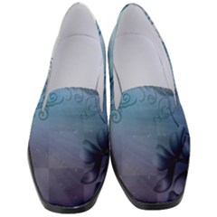 Wonderful Elegant Floral Design Women s Classic Loafer Heels