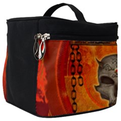 Awesome Skull With Celtic Knot With Fire On The Background Make Up Travel Bag (big)