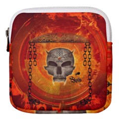 Awesome Skull With Celtic Knot With Fire On The Background Mini Square Pouch