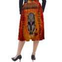 Awesome Skull With Celtic Knot With Fire On The Background Classic Velour Midi Skirt  View2