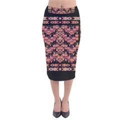 Nature Flower Girls Velvet Midi Pencil Skirt by pepitasart