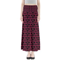 Peace And Love Typographic Print Pattern Full Length Maxi Skirt by dflcprintsclothing