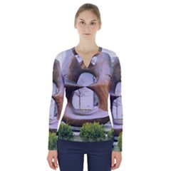 Henry Moore V-neck Long Sleeve Top by Riverwoman