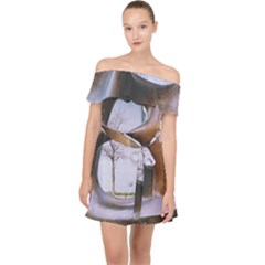 Henry Moore Off Shoulder Chiffon Dress