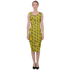 Gilet Jaune Pattern Yellowvests Cowcow Gilet Jaune Pattern Funny Yellow Vests Sleeveless Pencil Dress