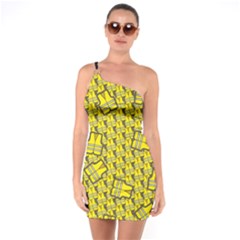 Gilet Jaune Pattern Yellowvests Cowcow Gilet Jaune Pattern Funny Yellow Vests One Soulder Bodycon Dress by snek