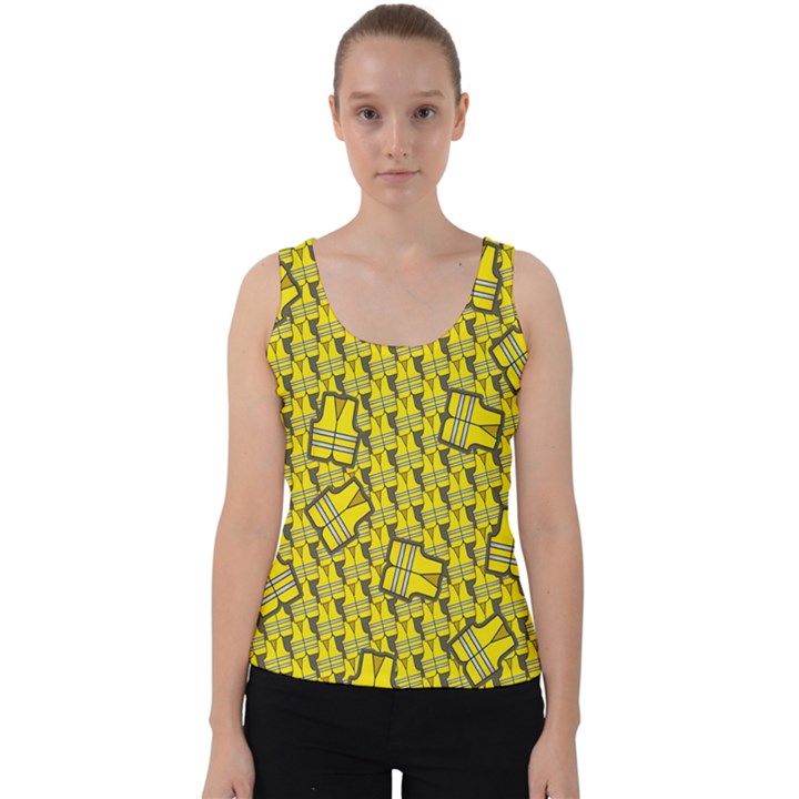 Gilet Jaune Pattern Yellowvests Cowcow Gilet Jaune Pattern Funny Yellow Vests Velvet Tank Top