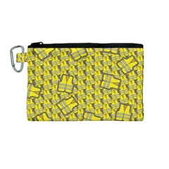 Gilet Jaune Pattern Yellowvests Cowcow Gilet Jaune Pattern Funny Yellow Vests Canvas Cosmetic Bag (medium) by snek