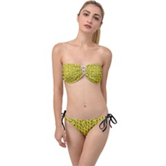 Gilet Jaune Pattern Yellowvests Cowcow Gilet Jaune Pattern Funny Yellow Vests Twist Bandeau Bikini Set by snek