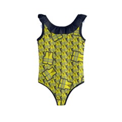 Gilet Jaune Pattern Yellowvests Cowcow Gilet Jaune Pattern Funny Yellow Vests Kids  Frill Swimsuit