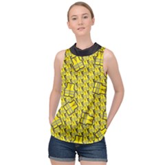 Gilet Jaune Pattern Yellowvests Cowcow Gilet Jaune Pattern Funny Yellow Vests High Neck Satin Top