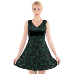 St Patricks Day Pattern V-neck Sleeveless Dress by Valentinaart