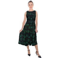 St Patricks Day Pattern Midi Tie-back Chiffon Dress by Valentinaart