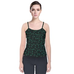 St Patricks Day Pattern Velvet Spaghetti Strap Top