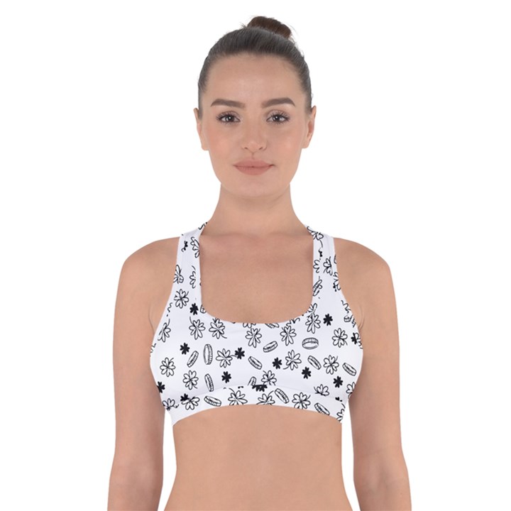 St Patricks day pattern Cross Back Sports Bra