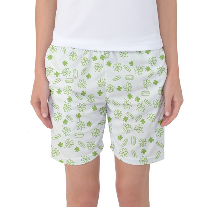 St Patricks day pattern Women s Basketball Shorts