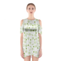 St Patricks Day Pattern Shoulder Cutout One Piece Dress by Valentinaart