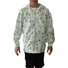 St Patricks Day Pattern Kids  Hooded Windbreaker by Valentinaart