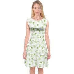 St Patricks Day Pattern Capsleeve Midi Dress by Valentinaart