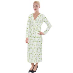 St Patricks Day Pattern Velvet Maxi Wrap Dress