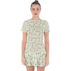 St Patricks Day Pattern Drop Hem Mini Chiffon Dress by Valentinaart