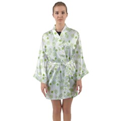 St Patricks Day Pattern Long Sleeve Kimono Robe by Valentinaart