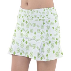 St Patricks Day Pattern Tennis Skirt by Valentinaart