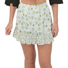 St Patricks Day Pattern Fishtail Mini Chiffon Skirt