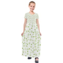 St Patricks Day Pattern Kids  Short Sleeve Maxi Dress