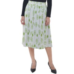 St Patricks Day Pattern Classic Velour Midi Skirt 