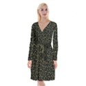 St Patricks day pattern Long Sleeve Velvet Front Wrap Dress View1