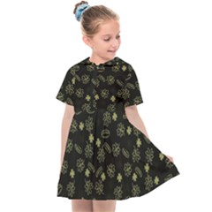 St Patricks Day Pattern Kids  Sailor Dress by Valentinaart