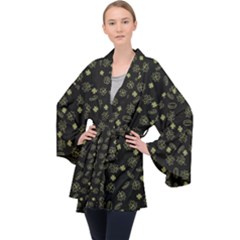 St Patricks Day Pattern Velvet Kimono Robe