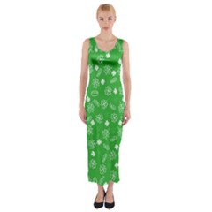 St Patricks Day Pattern Fitted Maxi Dress by Valentinaart