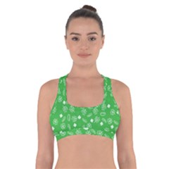 St Patricks Day Pattern Cross Back Sports Bra by Valentinaart