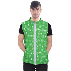 St Patricks Day Pattern Men s Puffer Vest by Valentinaart