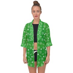 St Patricks Day Pattern Open Front Chiffon Kimono by Valentinaart