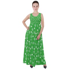 St Patricks Day Pattern Empire Waist Velour Maxi Dress by Valentinaart